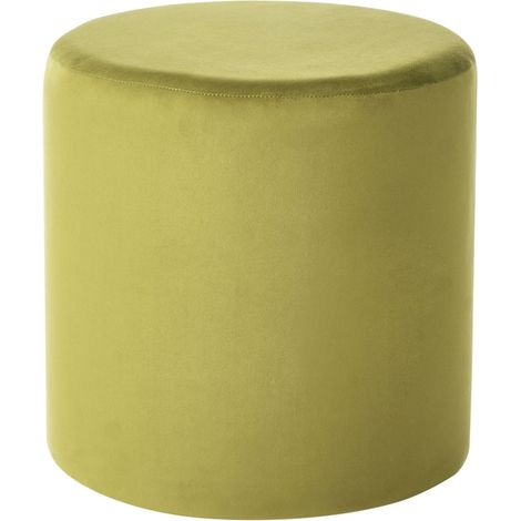 Pouf in velluto di colore verde oliva Lovett