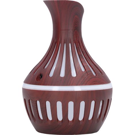 Humidificateur d'air imitation bois USB, petit vase avec veilleuse, silencieux, diffuseur d'huiles essentielles, 300 ml (1/5)