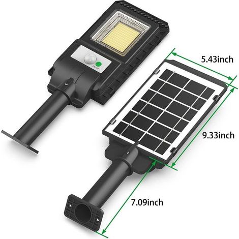 Faro lampione stradale pannello solare sensore di movimento 156 LED 80W JD-S80