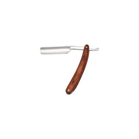 Rasoir pliant ancien pour homme, coupe droite, en acier au carbone, style rétro, manche en bois de poirier, pour la barbe et le rasage de la gorge. (1/4)