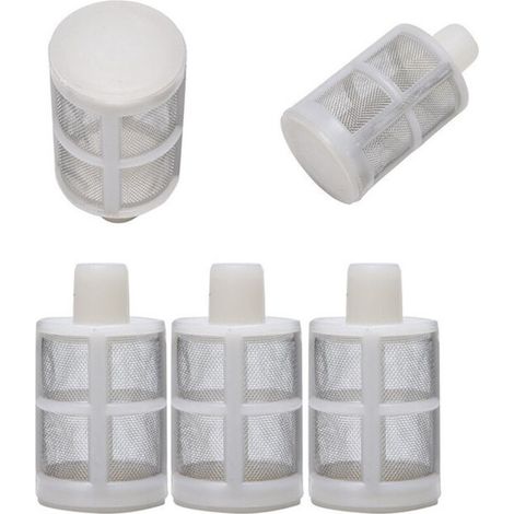Tête de filtre à siphon flexible de 10 mm Tête de filtre en maille d'acier inoxydable 304 Kit de 5 accessoires de filtration anti-colmatage pour tuyau d'arrivée d'eau