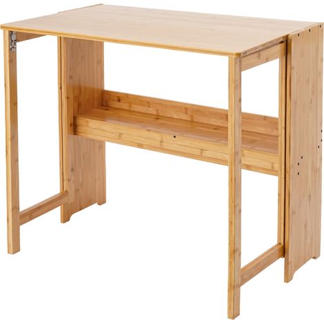 Table de Bureau Pliante Bureau Informatique Pliable Petit Table d'Ordinateur pour Bureau Domicile 83 x 54 x 76 cm - Couleur Bois (1/5)
