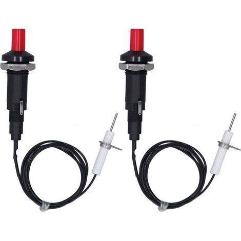piezo igniters 1 of 2 buttons with ignition needle 1 m piezo ignition for fireplace oven heater kitchen MUMU (1/4)