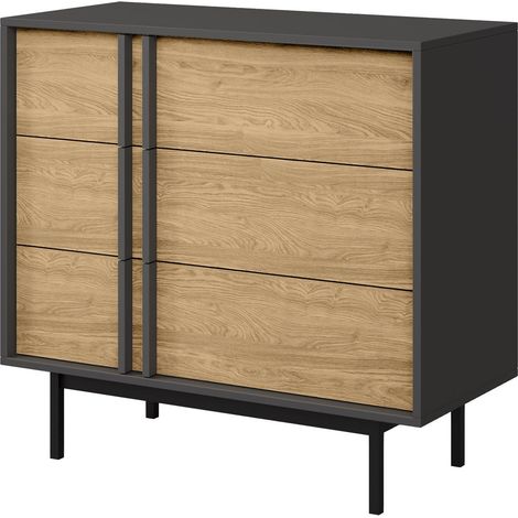 Cómoda Levali 107, Roble, Con cajones, Número de cajones: 0, 87x93x43cm (1/3)
