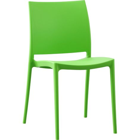 Chaise empilable design en plastique couleur vert résistant aux UV – jardin terrasse et intérieur 100007891