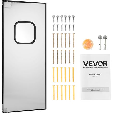 VEVOR Porta a Battente per Ingresso 917 x 2133 mm Pannello Singolo, Porte a Battente Commerciali in Acciaio Inox con Ferramenta e Accessori, per Uso Residenziale, Durevole e Facile da Installare (1/5)