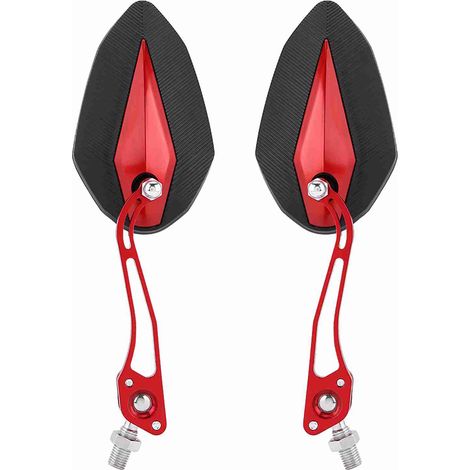 Paire de rétroviseurs universels rouges 8 mm et 10 mm pour moto et scooter. (1/5)