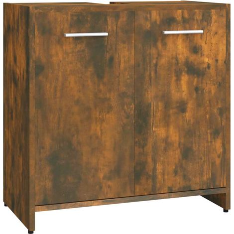 Bathroom Cabinet Smoked Oak 60x33x60 cm Engineered Wood vidaXL