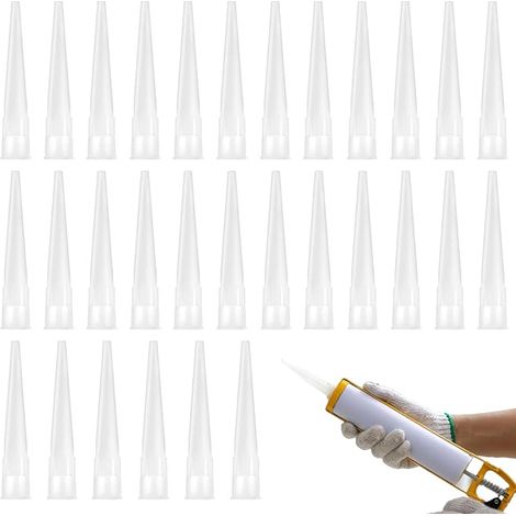 30 Pcs Cartridge Sockets, Cartridge Tips, Silicone Nozzle, Cartridge Nozzle, Silicone Cartridge Tip, Cannula, Silicone Nozzle Applicator for Adhesive Sealant and Caulking Gun. (1/5)
