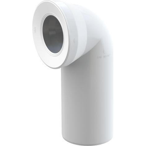 Raccordo per vaso WC a pavimento, gomito a 90°, DN 110, lunghezza 230 mm, PP, bianco