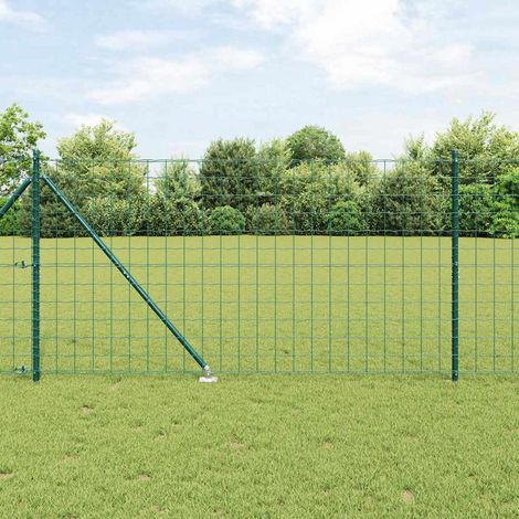 Zaun mit Pfosten Grün 1,2 x 25 m Stahl