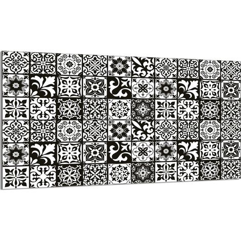 Plaque de protection en verre pour poêle 90x52 Mosaïque (1/5)