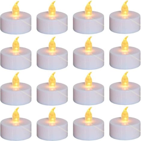 Set mit 24 flammenlosen LED-Teelichtern, warmgelbes Licht, batteriebetrieben für über 100 Stunden Leuchtdauer, ideal für Partys, Hochzeiten, Geburtstage, als Geschenk und zur Dekoration.