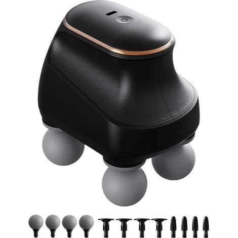 Pistolet de massage à percussion – ABS 10,2 x 13,5 cm Mini masseur à 5 niveaux réglables pour la relaxation musculaire et le soulagement des douleurs au dos, à la nuque, aux mains et aux épaules (1/5)