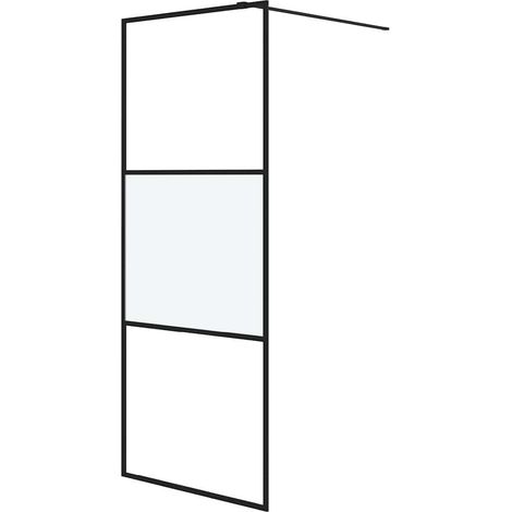 Mampara de ducha vidrio ESG semiesmerilado negro 80x195 cm vidaXL (1/5)