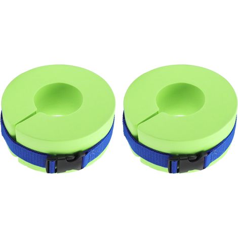 Lot de 2 Brassards de natation bébé en EVA épais, flotteur gonflable enfant, équipement de piscine vert ceinture. (1/5)