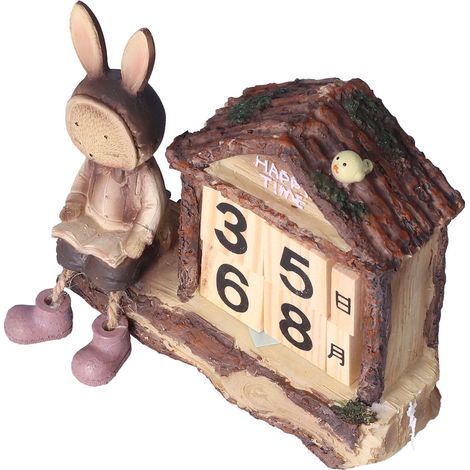 Kreativer rustikaler Hasenhaus-Kalender, TV-Ständer-Dekoration, männliches Hasen-Hochzeitsaccessoire (Modell: hängender männlicher Hase) (1/5)