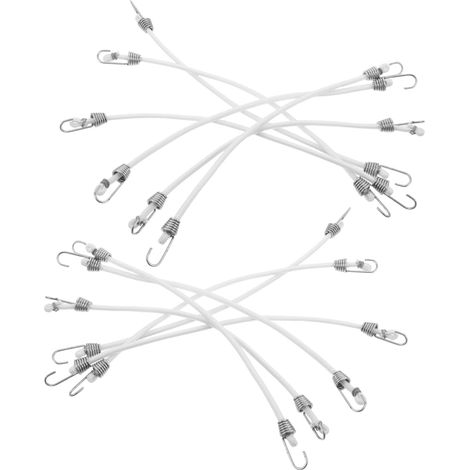 20 Pièces Corde Élastique Lourde pour Camping avec Crochets Sangles Plates Résistantes pour Fixation de Chargement sur Toit de Voiture et Benne de Camion (1/5)