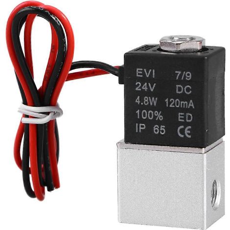 Électrovanne pneumatique à action directe normalement fermée, 24 V CC, 1/4 pouce, 2 voies, 2 positions, BSP 2V025-08, pour air, gaz et eau-Black