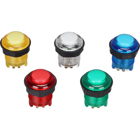 Set mit 5 professionellen LED-hinterleuchteten Arcade-Druckknöpfen für 5V-Arcade-Automaten (1/5)