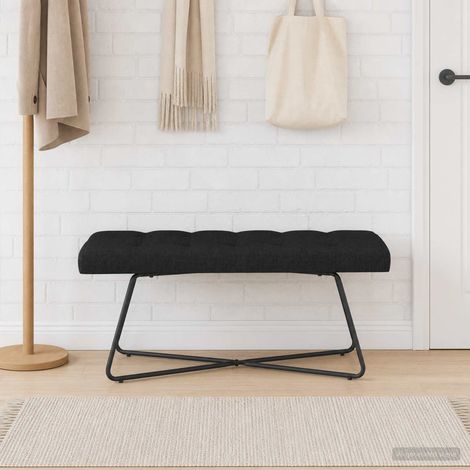 vidaXL Panchina con bottoni imbottiti Nero 110 x 40 x 46 cm