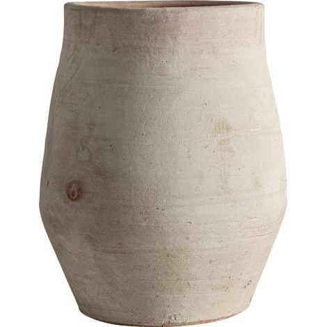 Vase amphore en argile blanc cassé patiné - blanc cassé patiné (1/2)