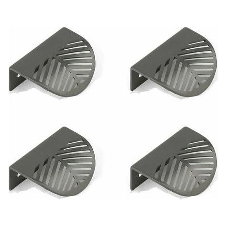 Lot de 4 poignées d'armoire en feuille en laiton noir poignées de meubles de cuisine tiroir unique poinçon gratuit en alliage de Zinc cuivre brossé (1/5)