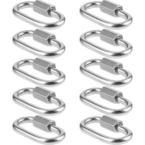 LaBlanc – 10er-Pack kleine, robuste M3.5-Karabiner aus Edelstahl mit Schraubklemmen für Camping, Wandern und Hängematten (1/5)