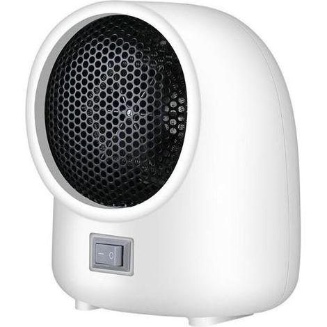 Radiateur soufflant électrique portable 400W, chauffage rapide 2 vitesses, mini ventilateur domestique blanc (1/5)