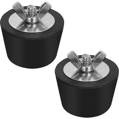 2 bouchons en caoutchouc pour piscine, bouchons d\'hiver pour piscine de 38 mm, bouchons de piscine avec vis papillon en acier inoxydable pour raccords de tuyauterie de piscine (1/5)