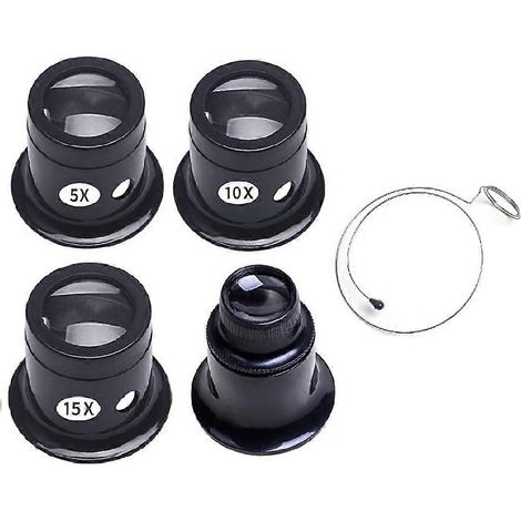 Loupe de réparation de montres, lentille en verre, miroir simple en pouces, grossissement 5/10/15/20x, loupe à pince oculaire (1/5)