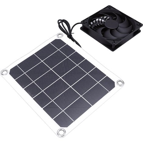 Kit extracteur d'air solaire 7W module photovoltaïque ventilateur pour maison à animaux poulailler serre cabane (1/5)