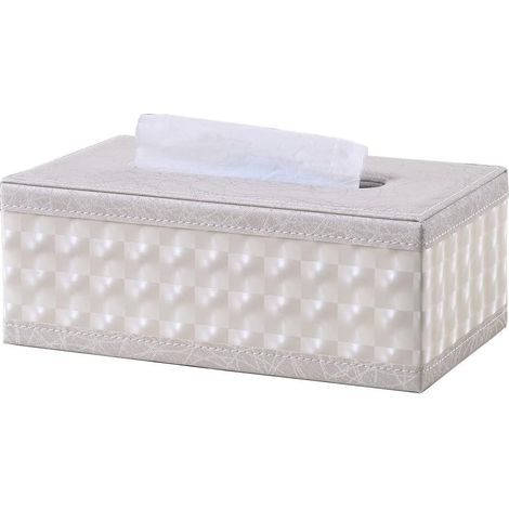 Boîte à mouchoirs KingFom en cuir beige moderne (1/4)