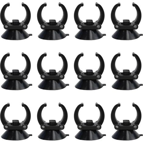 12-Pack Multi-Use Aquarium Suction Mounts , 2.5cm Secure Clips , Versatile Holder for Large Heater Rods & Submersibles Lights , Heavy-Duty Fish Tank Attachments