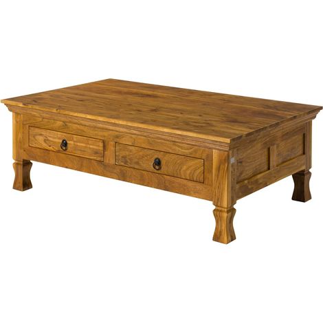 tavolino da salotto in legno di Acacia 120x75x40 miele dorato laccato OXFORD 0445 (1/4)
