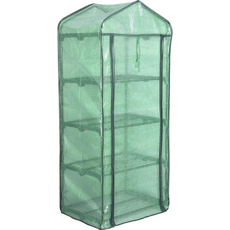 WOLTU Serra da giardino e terrazzo balcone metallo PVC per piante fiori 69x49x158 cm Verde