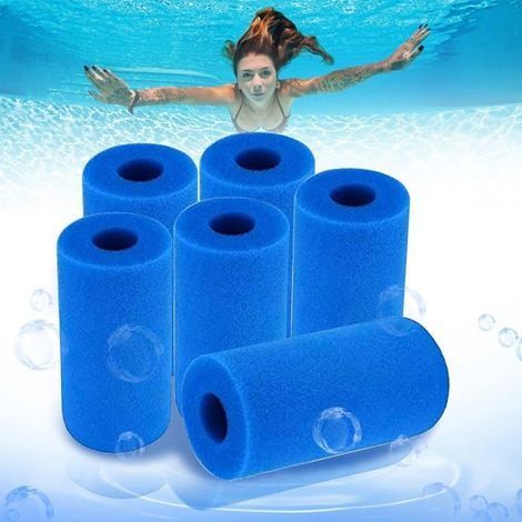 Typ-A-Filterschwamm, Poolfilterschaum, waschbarer und wiederverwendbarer Poolfilter, wiederverwendbarer Intex-Spa-Filter, 6 Stück