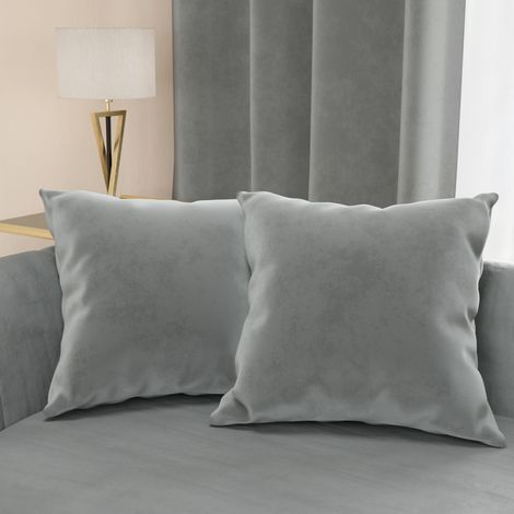 2 Coussins Canapé en Velours avec Remplissage, Housses de Coussin pour Chambre, Coussins Décoratifs en Velours avec Housse à Sac, Gris Foncé 2 Pièces - 60x40 cm (1/4)