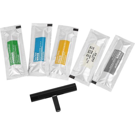 Diffuseur de parfum solide pour voiture, pour grilles d'aération, accessoires intérieurs de voiture, noir + cinq bâtonnets d'aromathérapie (1/4)