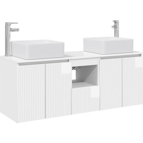 Bathroom Cabinet Set 3 pcs High Gloss White 53 x 35 x 63 cm vidaXL (1/5)
