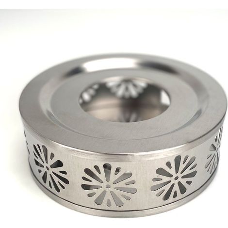 Chauffe Plat Bougie en Acier Inoxydable avec Pied de Bougie pour Bouilloires à Thé Argen (1/5)