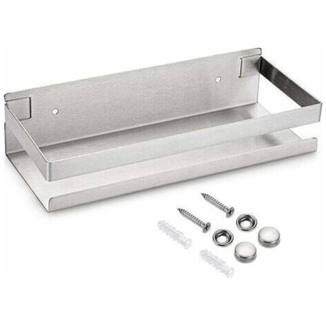 étagère de douche suspendre en acier inox panier de cuisine mural pour rangement (Argent,23cm) (1/5)