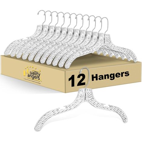 Cintres en Plastique Transparent en Cristal Transparent 17" Cintres de Costume en Cristal Paquet de 12 (1/5)