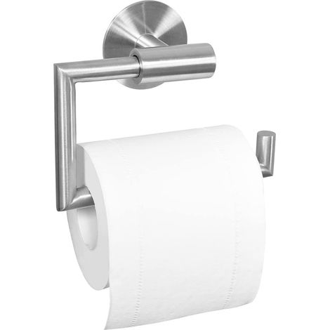 Porte-papier toilette mural, sans perçage, support en acier inoxydable avec accessoire de salle de bain auto-adhésif (1/4)