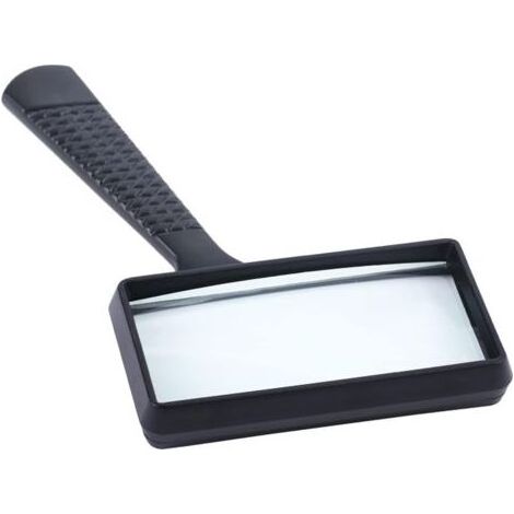 Loupe Lecture Rectangulaire à Main 5X Poignée Plastique 100x50mm Loupe Navigation Livres Documents Journaux Brochures Petites Polices Identification Bijoux (1/4)