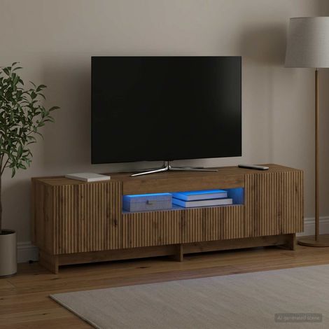 vidaXL LED TV Cabinet EDE 153 x 35 x 43 cm Artisan Oak Engineered Wood (1/5)