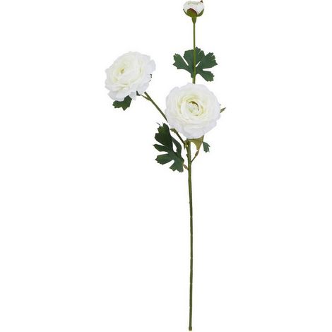 The Natural Garden Collection Ranunculus (Single Stem Flower) - Plastic - Height 64 cm - White