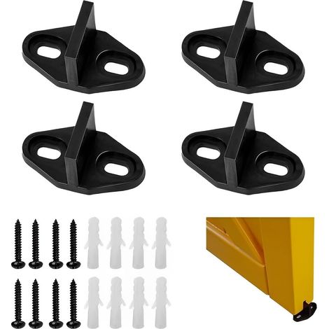 4 Pièces Guide de Porte coulissante, pièces de quincaillerie de Guide inférieur réglable Non Fendu,Guide de Plancher Guide porte coulissante(Ovale) (1/4)