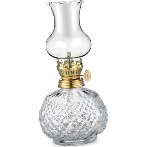 Lampe à Pétrole avec Mèche 3,5mm Transmission Lumineuse Optimale en Verre Vintage Lampe à Huile Portable et Décorative pour Décoration Intérieure et Jardin (1/5)