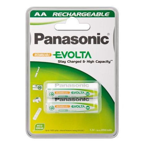 Wentronic AA 2.05Ah NiMH 2-BL EVOLTA Panasonic Batteria ricaricabile Stilo AA Nichel-Metallo Idruro (NiMH) (1/2)